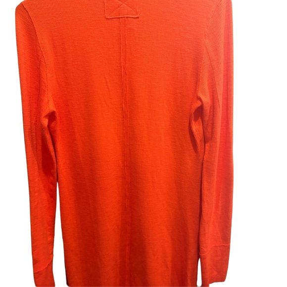 Free People We The Free Gia Ribbed Button-Down Cardigan Sweater Orange Large - Picture 6 of 8